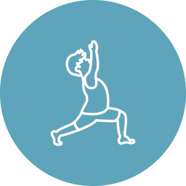 Minimalist çizimlerde bir erkek figürü bir yoga pozu, sağlık uygulamaları için idealdir..