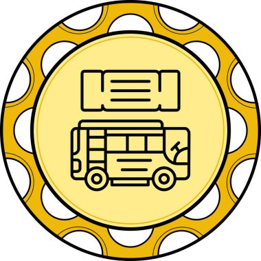 Otobüs bileti Profesyonel Temiz Düz Grafik Özelliği