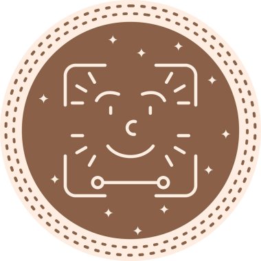 yüz tarama web simgesi vektör çizimi