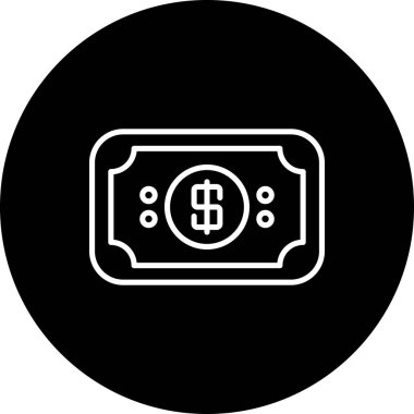 Dolar banknot simgesi, basit düz resimleme