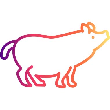 Çizgi biçimi, vektör illüstrasyonunda domuz ağı simgesi