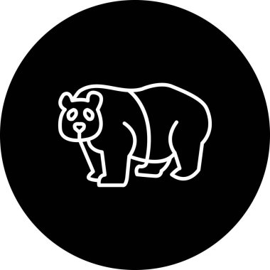 Panda ikon vektör çizimi tasarımı