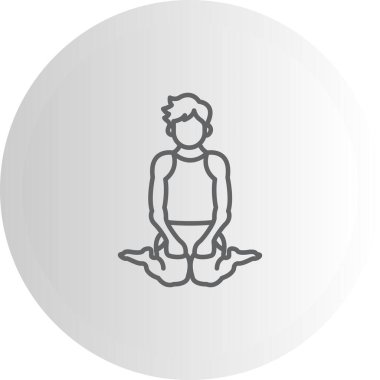 Kahraman Pozu simgesi. Uygulamalar için basit yoga logosu