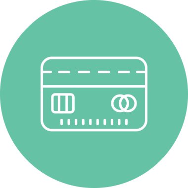 Kredi Kartı Çizgisi Simgesi Basit Görüntü Beyaz Arkaplanda İzole Edildi