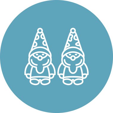 Noel cüceleri simgesi, vektör illüstrasyonu basit tasarım