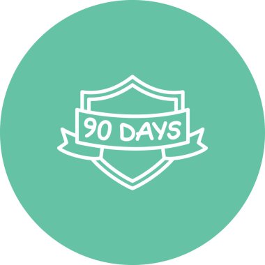 90 Gün simgesi. Uygulamalar veya web sayfaları için uygun yaratıcı doğrusal logo