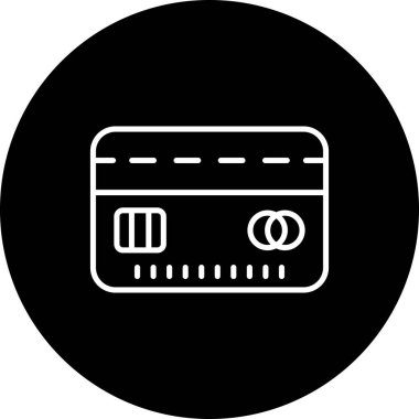 Kredi Kartı Çizgisi Simgesi Basit Görüntü Beyaz Arkaplanda İzole Edildi