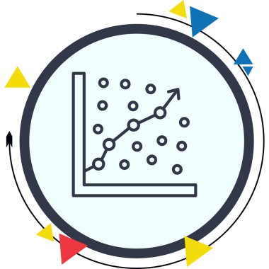 Gerileme eğilimi grafiği, veri modeli simgesi