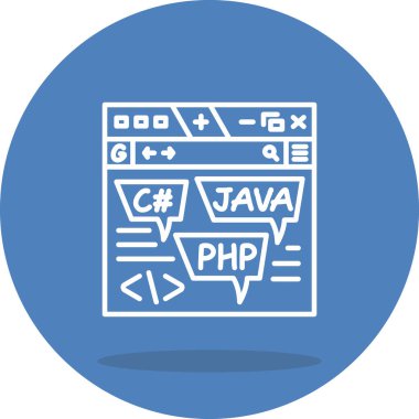 Kodlama Dili Web simgesi vektör çizimi