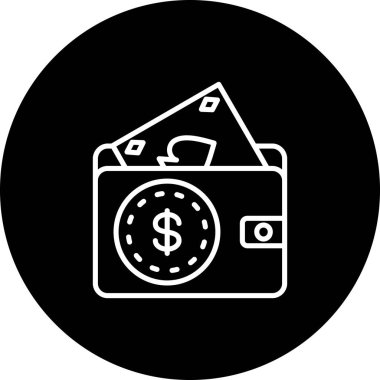 Poker Cüzdanı Hattı Simgesi Beyaz Arkaplanda İzole Edildi