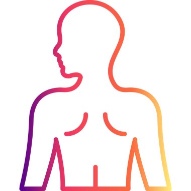 Bir çizgi simgesi insan kafası ve sırt silueti içerir