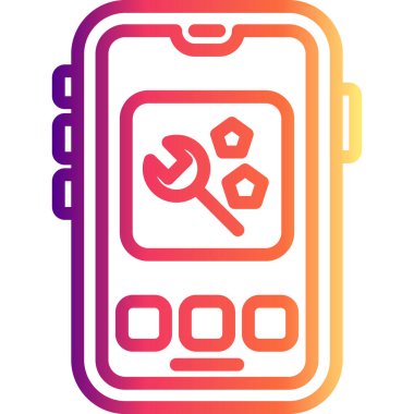 akıllı telefon simgesi, vektör illüstrasyonu basit tasarım