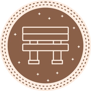 Uygulamalar veya web sayfaları için uygun renkli bir gradyan ile, modern doğrusal park mobilya tasarımı içeren minimalist bank çizimi.