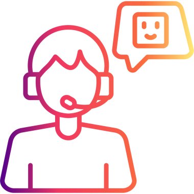 Müşteri Hizmetleri Ajanı Simgesi, vektör illüstrasyonu