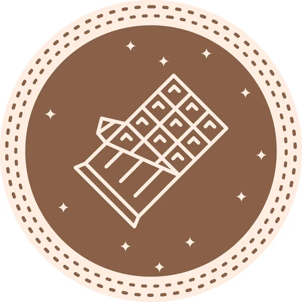 Bireysel kareleri gösteren kısmen açılmış çikolata çubuğunun basit çizgi simgesi.