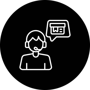 Müşteri destek hattı simgesi, vektör illüstrasyonu