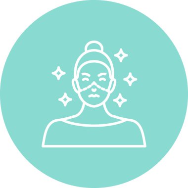 Yüzünde cerrahi kesik izleri ve parıltılı cilt sonuçlarını gösteren çizgiler var.