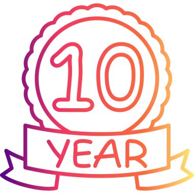 10. yıldönümü rozeti, uygulamalar için logo.