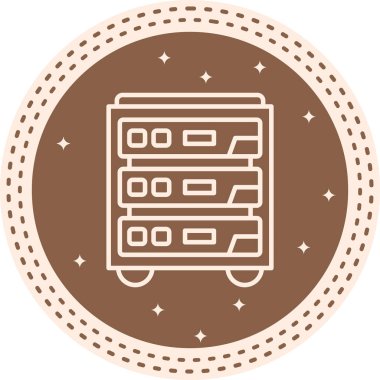 Sunucuların vektör illüstrasyonu ve teknoloji simgesi