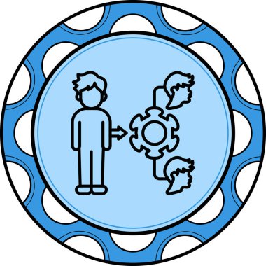 Takım Yönetimi web simgesi vektör illüstrasyonu