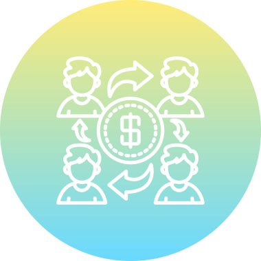 Para Dağıtım web simgesi vektör illüstrasyonu