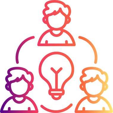 Dairesel simge insanların takım çalışmasını ve işbirliğini gösteriyor.