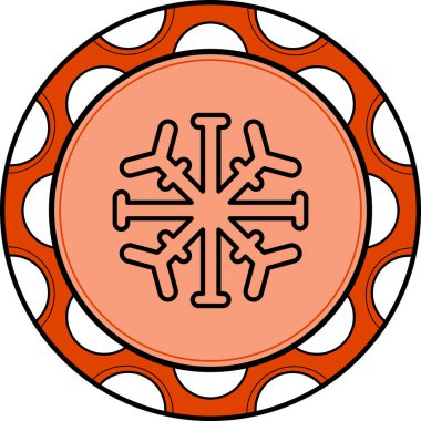 Kış uygulamaları için basit geometrik kar tanesi simgesi