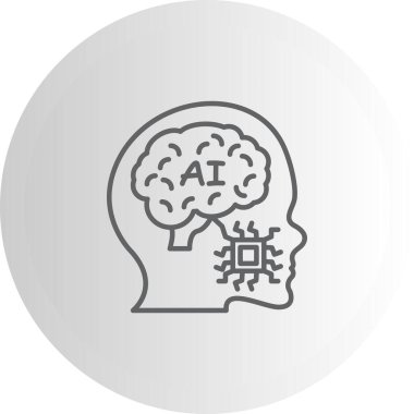 Beyin satırı simgesi, vektör çizim