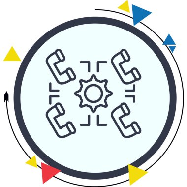 Çağrı Merkezi Zarif Dijital Tasarım Sembolü