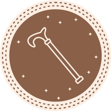 Bu tıbbi baston çizimi, taşınabilirlik yardımı için minimalist doğrusal tasarım içeren uygulamalar veya web sayfaları için uygundur..