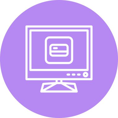 Kredi Kartı Çizgisi Simgesi Basit Görüntü Beyaz Arkaplanda İzole Edildi