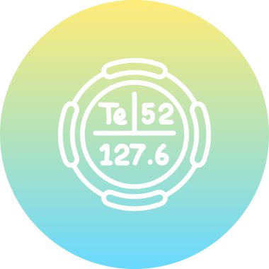 Tellüyum sembolü, periyodik tablonun kimyasal elementi, vektör simgesi