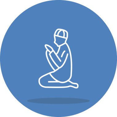 Kurban Bayramı İkonası, Müslüman adam diz çöküyor