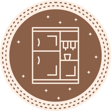 Modern buzdolabı simgesinin vektör çizimi