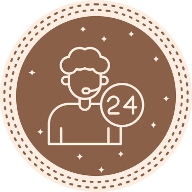 Müşteri Hizmetleri Ajanı Simgesi, vektör illüstrasyonu