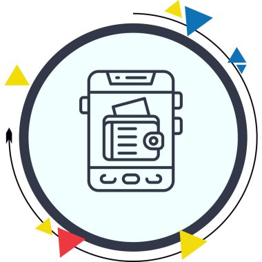 Dijital Cüzdan Hattı Simgesi Beyaz Arkaplanda İzole Edildi