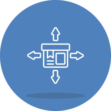 Dağıtım web simgesi vektör illüstrasyonu