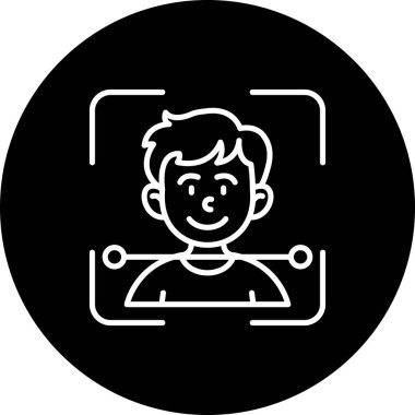 Yüz Tanıma Modern Simgesinin vektör çizimi