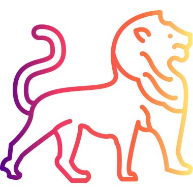 aslan simgesi vektör çizimi tasarımı