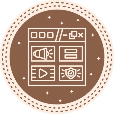 Web Çokluortam Gelişmiş İşlevsel Web Arayüzü Sembolü