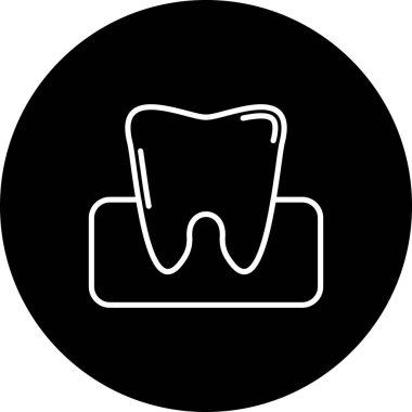 Sağlıklı tek bir diş, diş minesi ve periyodik sağlığı temsil eden diş eti çizgisinde güvenle bulunur..