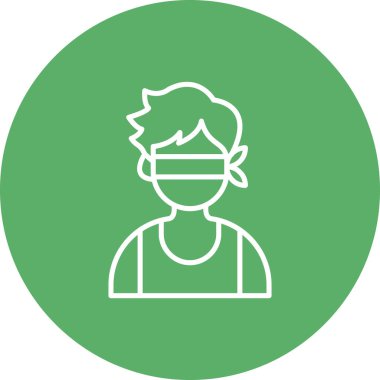 Uygulamalarda ya da web sayfalarında kullanılabilen gözü bağlı bir adamın basit bir çizimi.