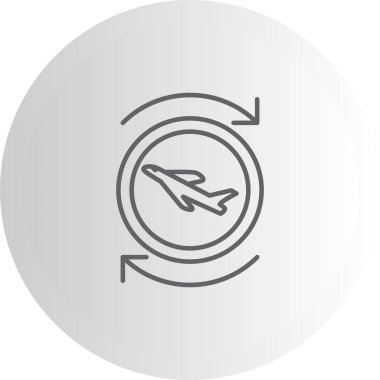 A simple line illustration of an airplane with a question mark in a circular frame, suitable for flight queries, information desks, or travel FAQ sections.