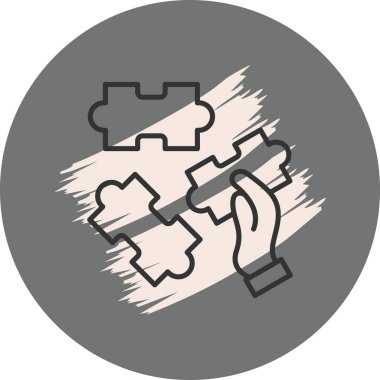 Basit dairesel amblem videosu, kahverengi arkaplanda diğer parçaların ve yıldızların yanında el yapbozu parçalarını gösteriyor..