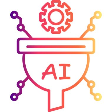 Yapay zeka simgesi modada düz stil, Ai FiltresiName