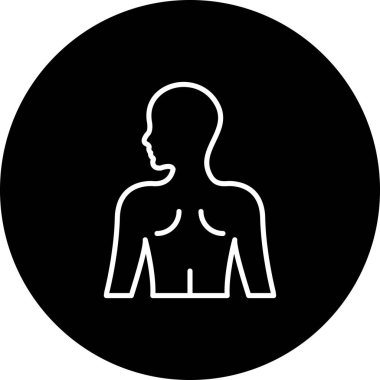 Bir çizgi simgesi insan kafası ve sırt silueti içerir