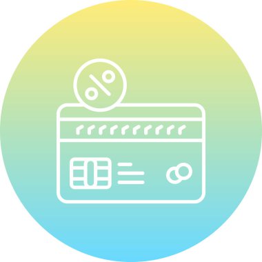 Kredi Kartı Çizgisi Simgesi Basit Görüntü Beyaz Arkaplanda İzole Edildi