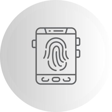 Akıllı telefon ikonu. Parmak izi, şifre işareti. Beyaz arkaplanda vektör simgesinin düz çizimi