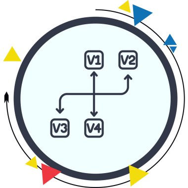 Sürüm Denetim web simgesi vektör illüstrasyonu
