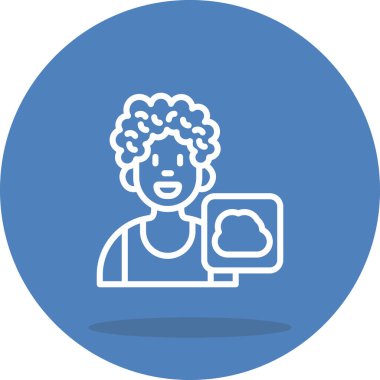 Bulut Hesaplama Ağ Çizgisi Simgesi, Beyaz Arkaplanda Basit Resimler İzole Edildi